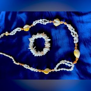 Handmade Burmese shell necklace and bracelet